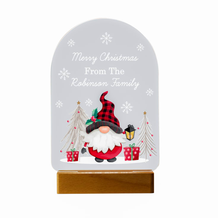 Personalised Gonk Wooden Based LED Christmas Light product image