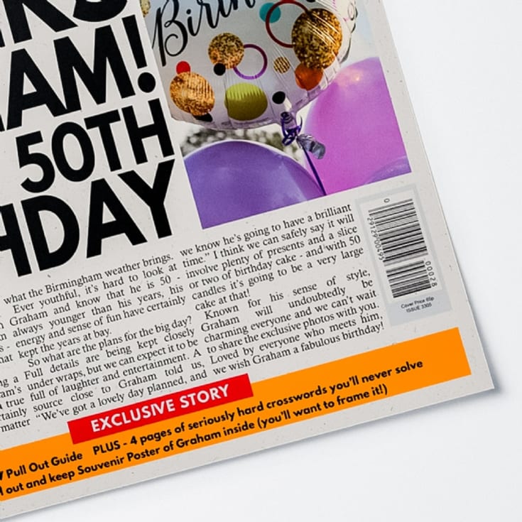 Personalised "Birthday" Newspaper Front Page product image