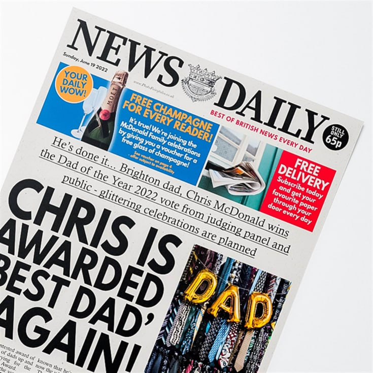 Personalised "Father's Day" Newspaper Front Page product image