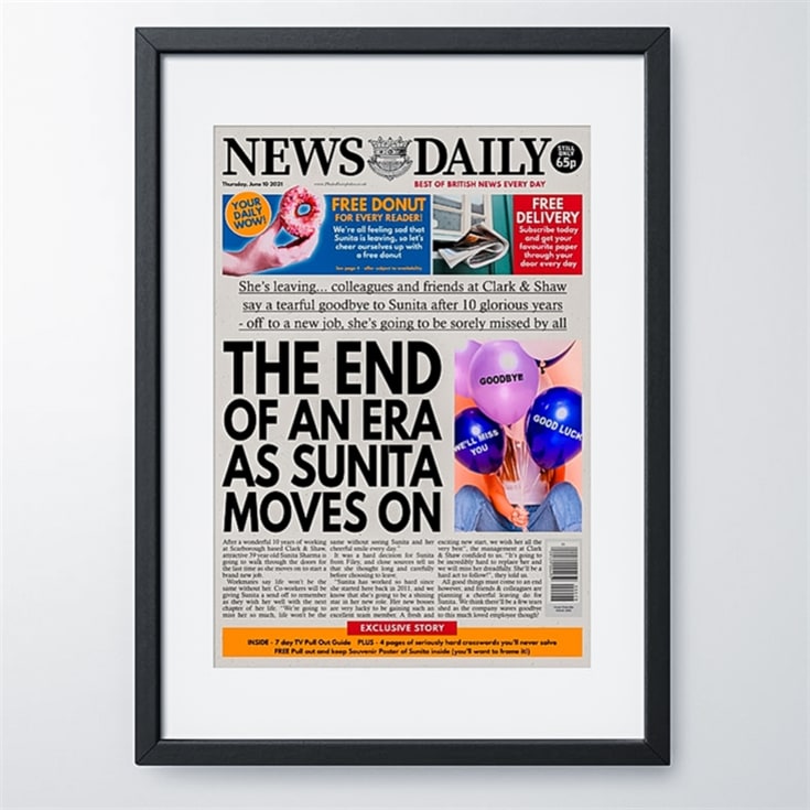 Personalised "Leaving" Newspaper Front Page product image