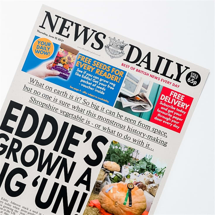 Personalised "Gardener" Newspaper Front Page product image