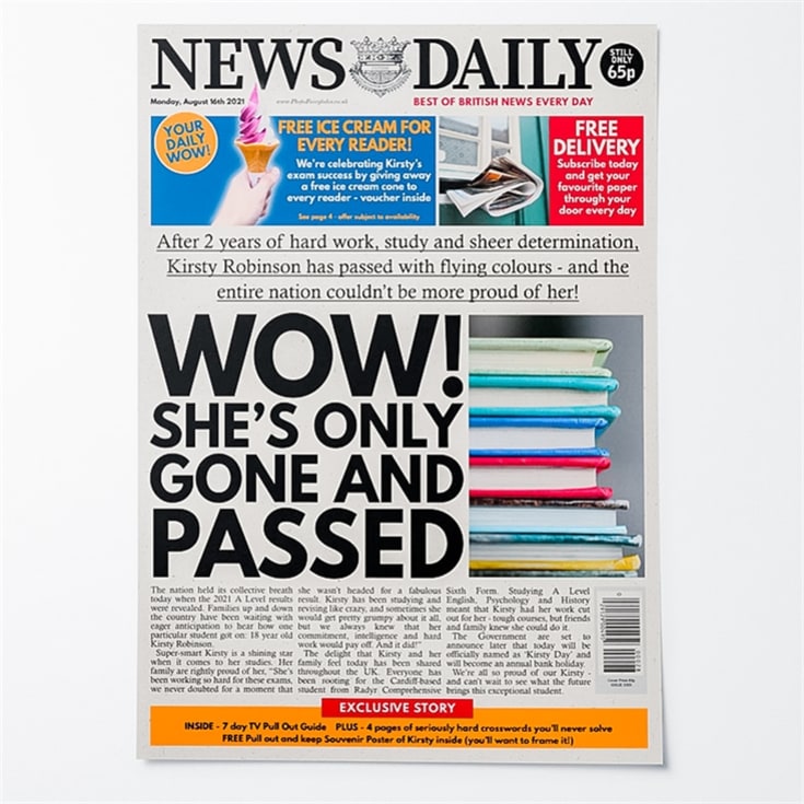 Personalised "Graduation" Newspaper Front Page product image