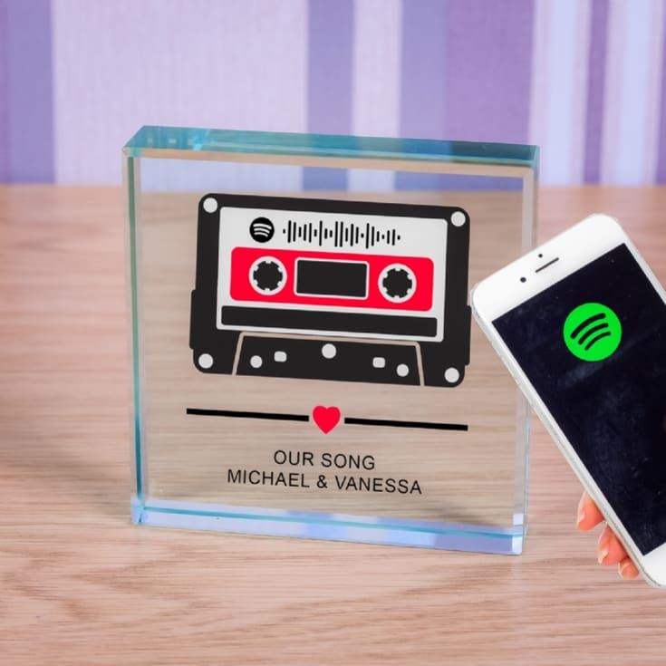 The Gift Experience Personalised Our Song Retro Tape Glass Token