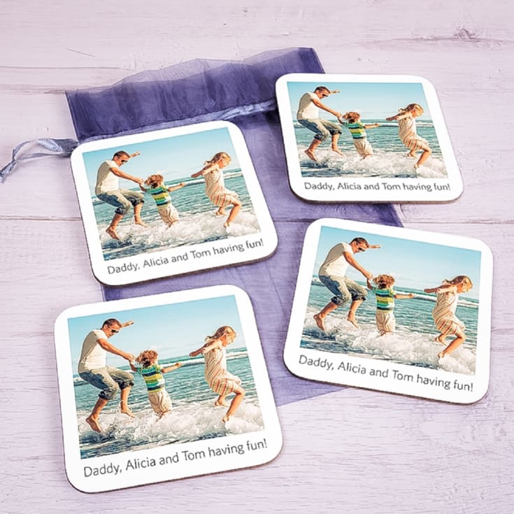 The Gift Experience Personalised Retro Photo Upload Set Of 4 Coasters