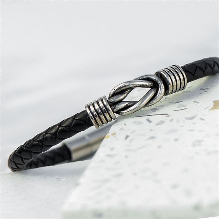 Personalised Men's Infinity Knot Leather Bracelet product image