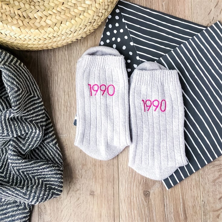 Personalised Birth Year Embroidered Snug Socks product image