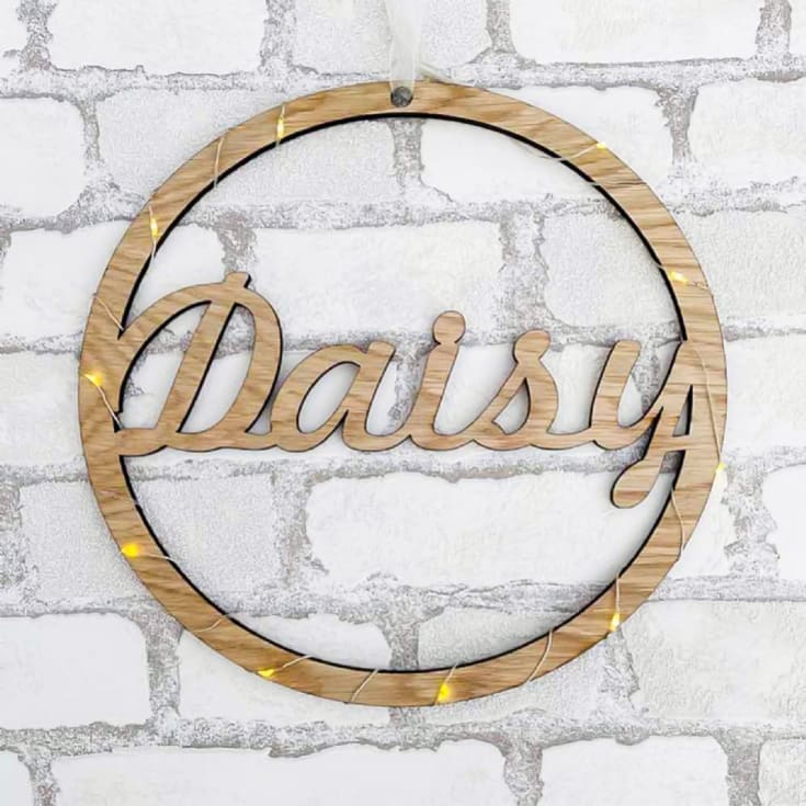 Personalised Oak Name Hoop Wall Hanging product image