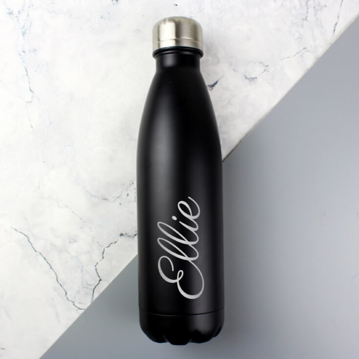 Personalised Reusable Black Metal Bottle product image