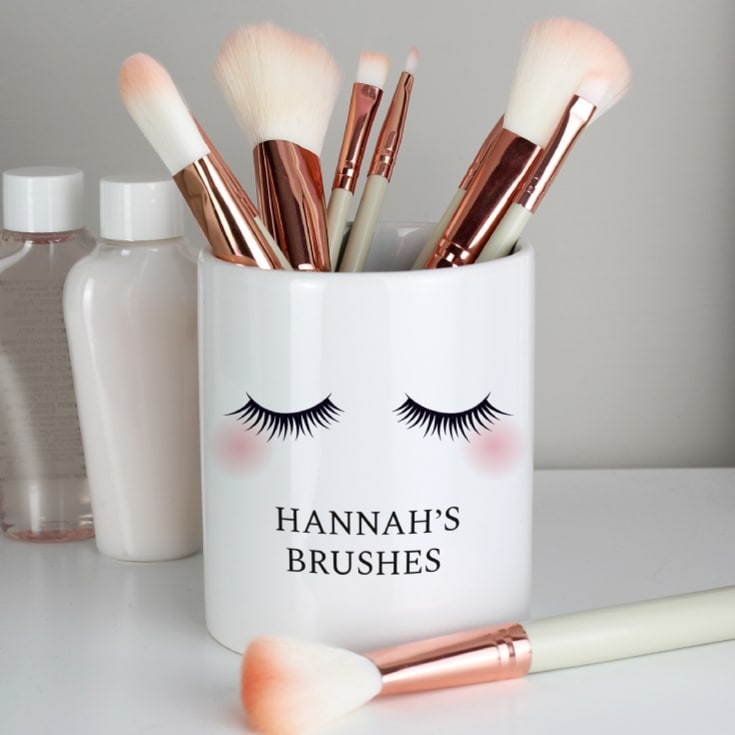 The Gift Experience White Personalised Eyelashes Ceramic Storage Pot