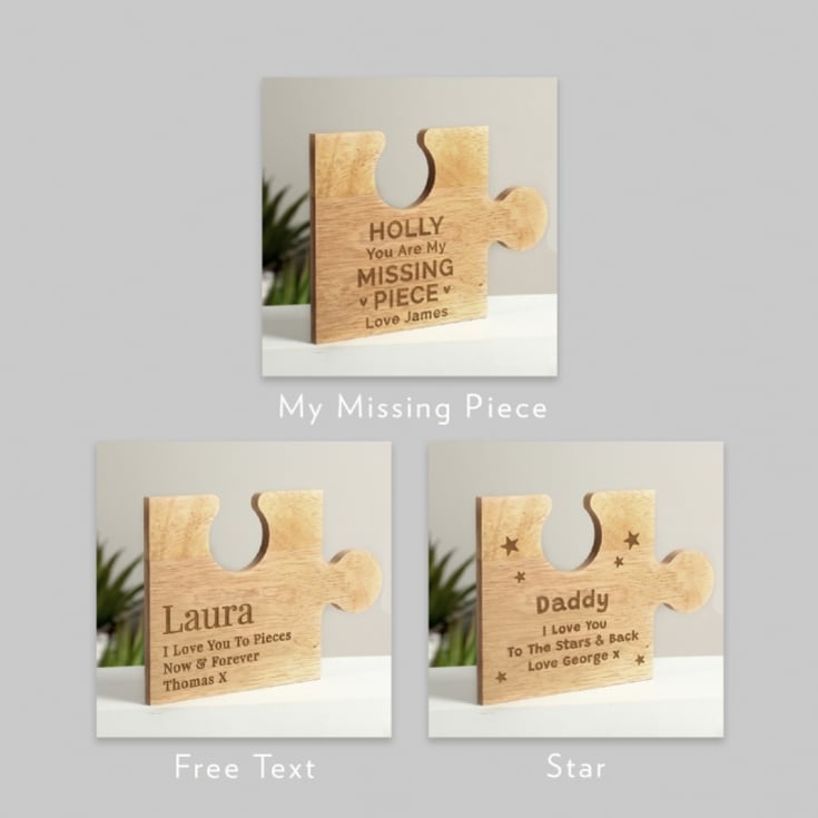 Personalised Jigsaw Piece Wooden Drink Coasters product image