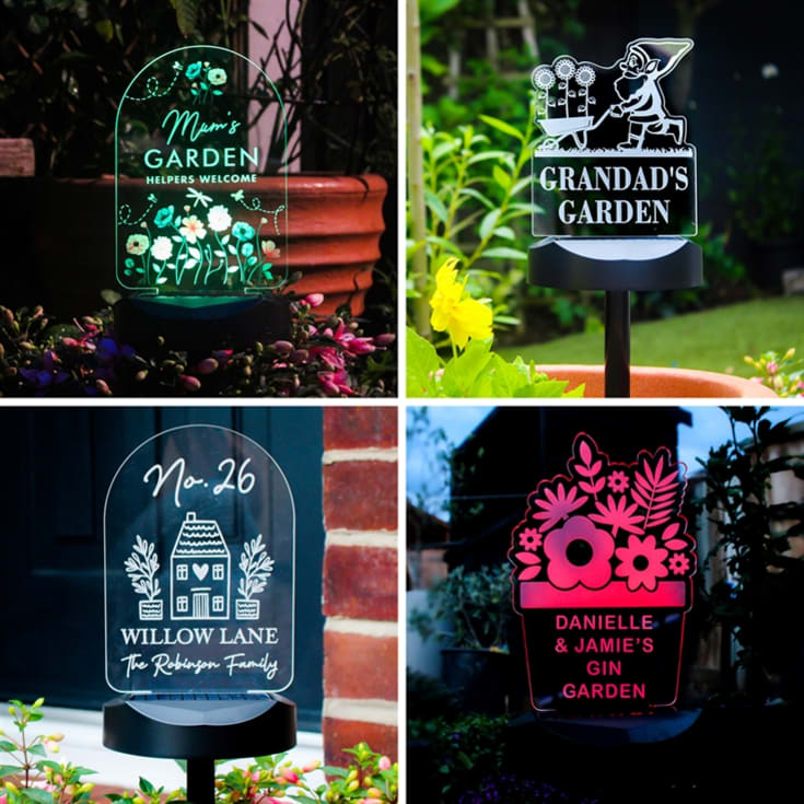 The Gift Experience Light Personalised Outdoor Solar S Plant Pot