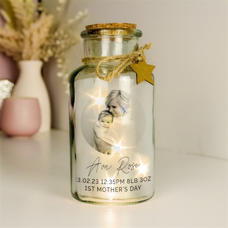 Personalised Photo Upload LED Glass Jar product image