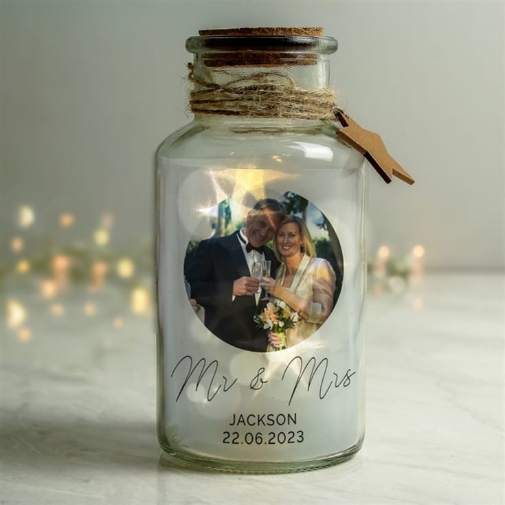 Personalised Photo Upload LED Glass Jar product image