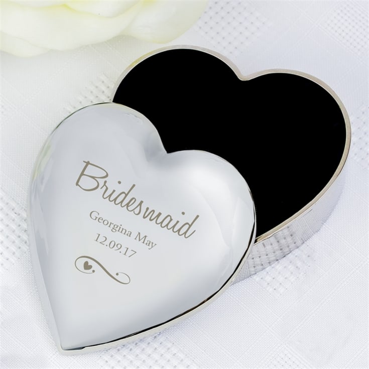 Personalised Any Message Swirls & Hearts Heart Trinket Box product image