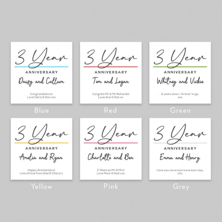 Pair of Personalised Classy 3rd Anniversary Mugs product image