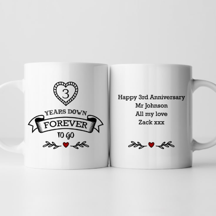 Personalised 3 Years Down Forever to Go Mug product image