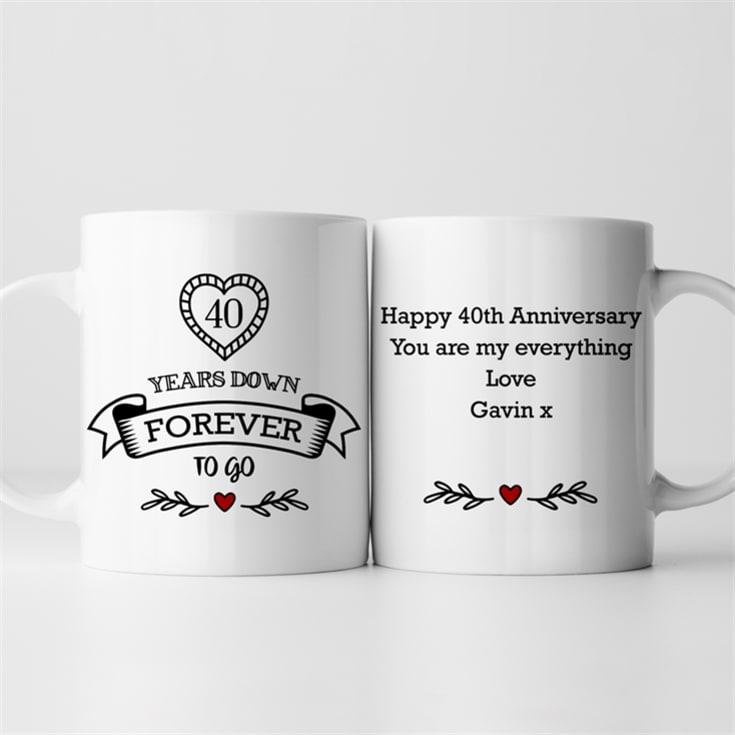 Personalised 40 Years Down Forever to Go Mug product image