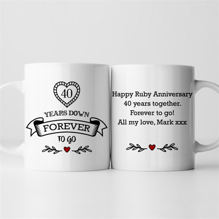 Personalised 40 Years Down Forever to Go Mug product image