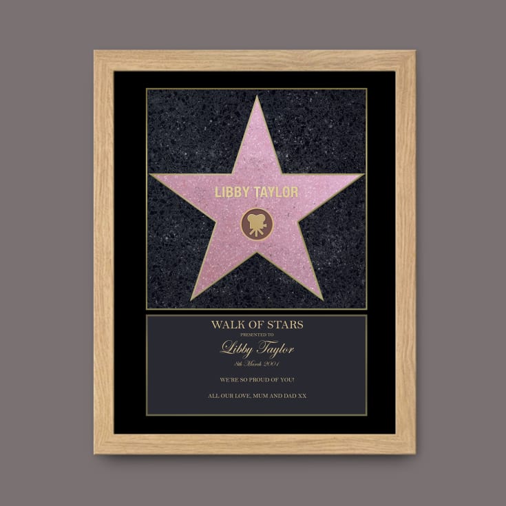 Personalised Framed Walk of Stars Print product image