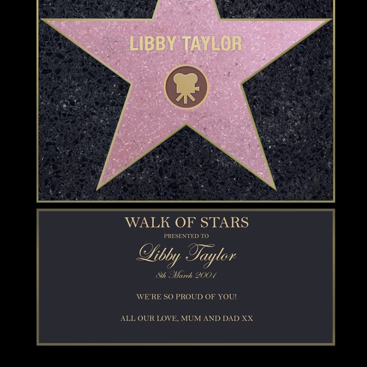 Personalised Framed Walk of Stars Print product image