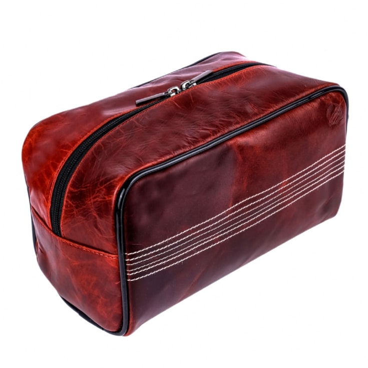 Cricket Ball Red Buffalo Leather Toiletry Bag product image