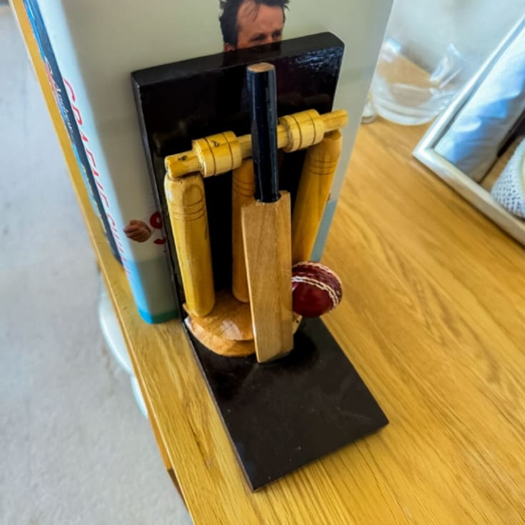 The Gift Experience Wooden Cricket Bookend