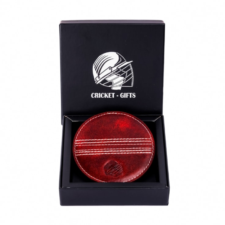 The Gift Experience Red Cricket Buffalo Leather Coaster