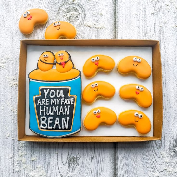 The Gift Experience "You Are My Fave Human Bean" Hand-Iced Cookie Letterbox Gift