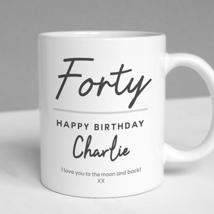 The Gift Experience Blue/Green/Grey Personalised Classy 40Th Birthday Mug
