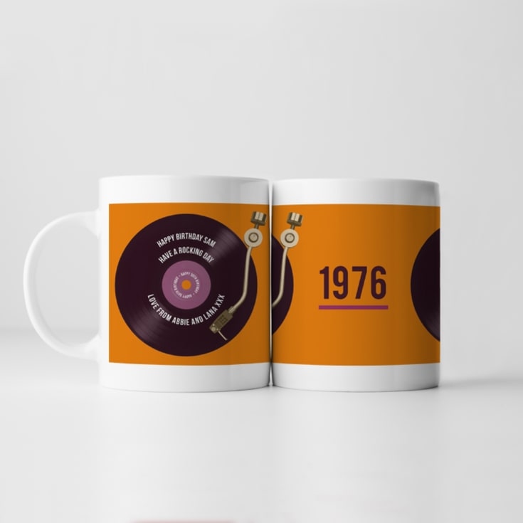 Personalised 50th Birthday Retro Record Mug product image