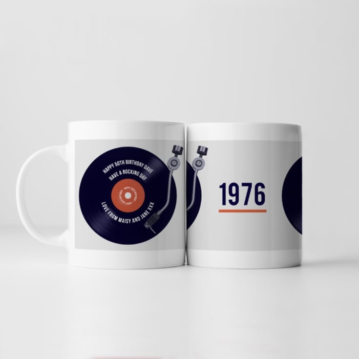 Personalised 50th Birthday Retro Record Mug product image