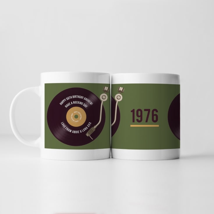 Personalised 50th Birthday Retro Record Mug product image