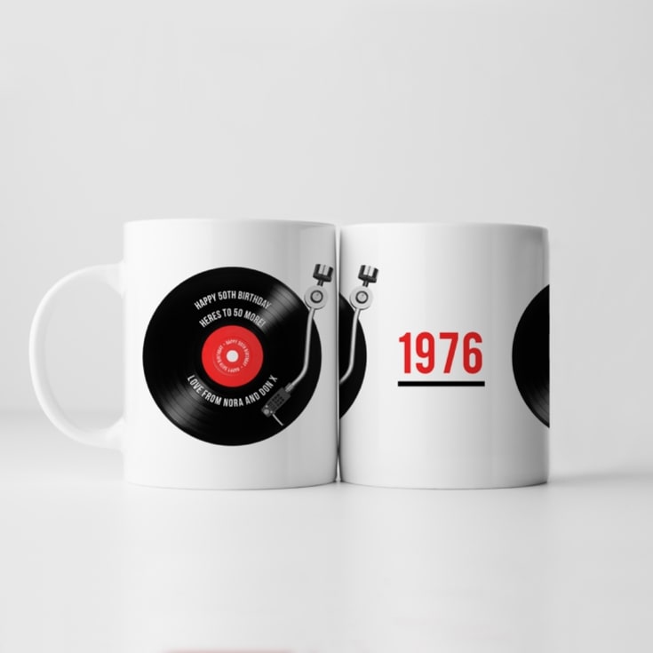 Personalised 50th Birthday Retro Record Mug product image