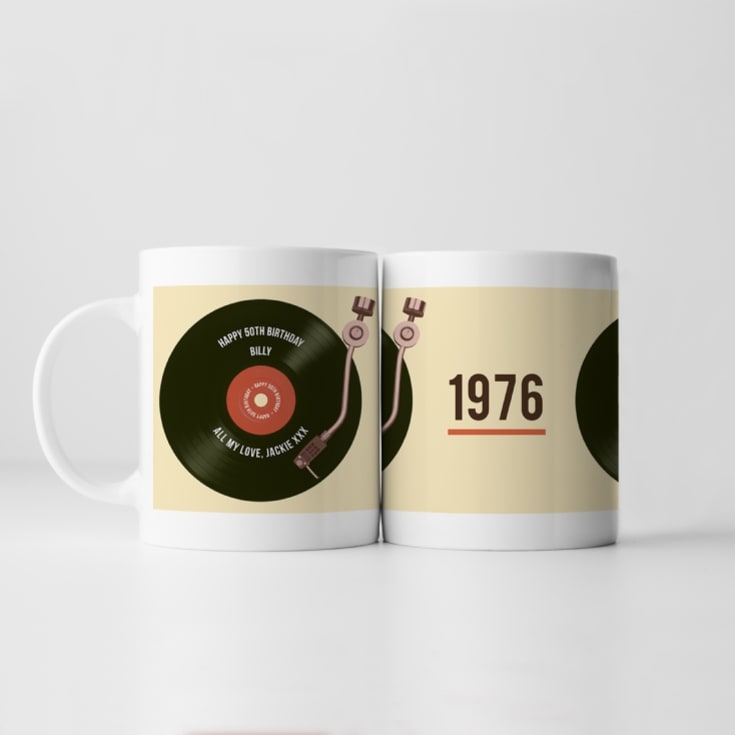 Personalised 50th Birthday Retro Record Mug product image