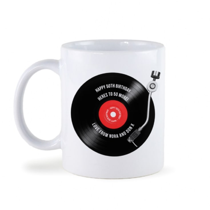 Personalised 50th Birthday Retro Record Mug product image