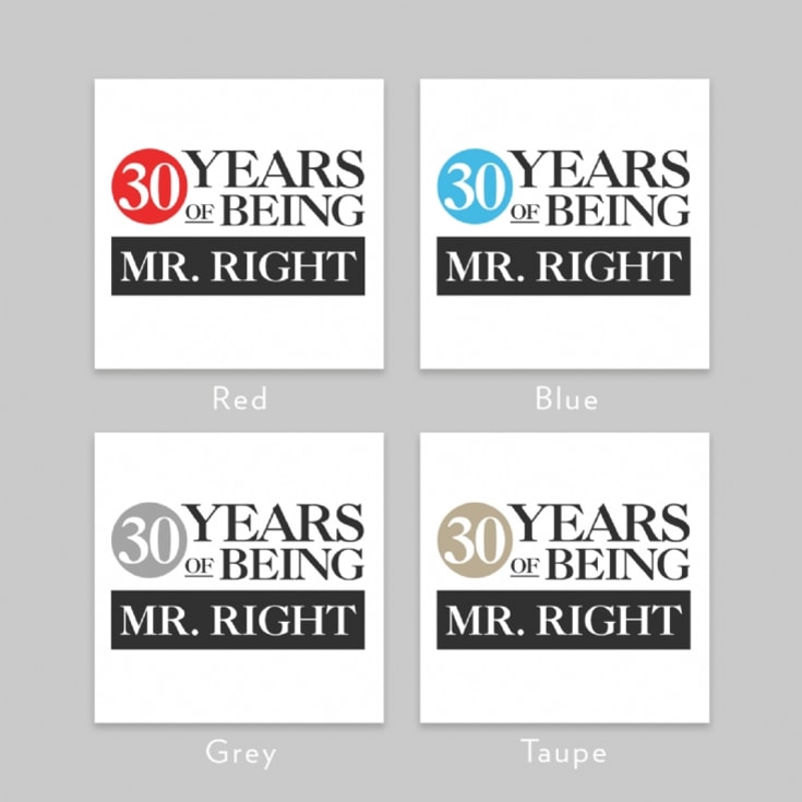 Set of Two 30 Years of Being Right Mr and Mrs Mugs product image