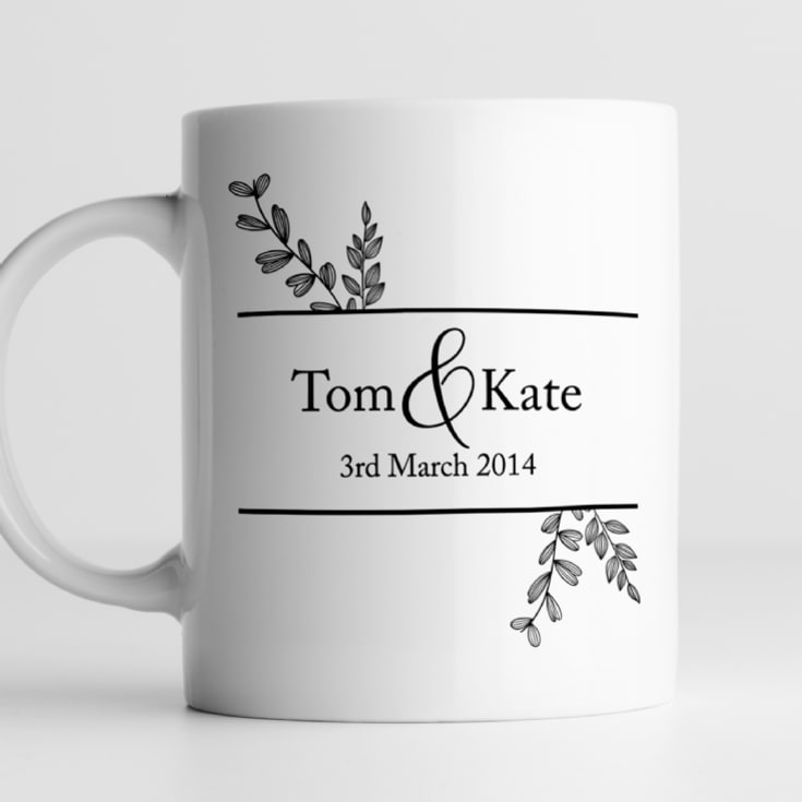 Personalised Botanical 10th Wedding Anniversary Mug product image