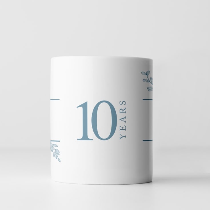 Personalised Botanical 10th Wedding Anniversary Mug product image