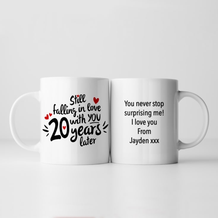 Personalised Still Falling in Love 20 Years Later 20th Anniversary Mug product image