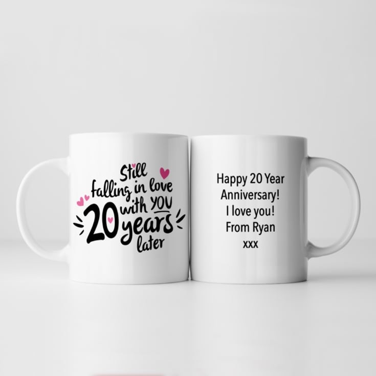 Personalised Still Falling in Love 20 Years Later 20th Anniversary Mug product image