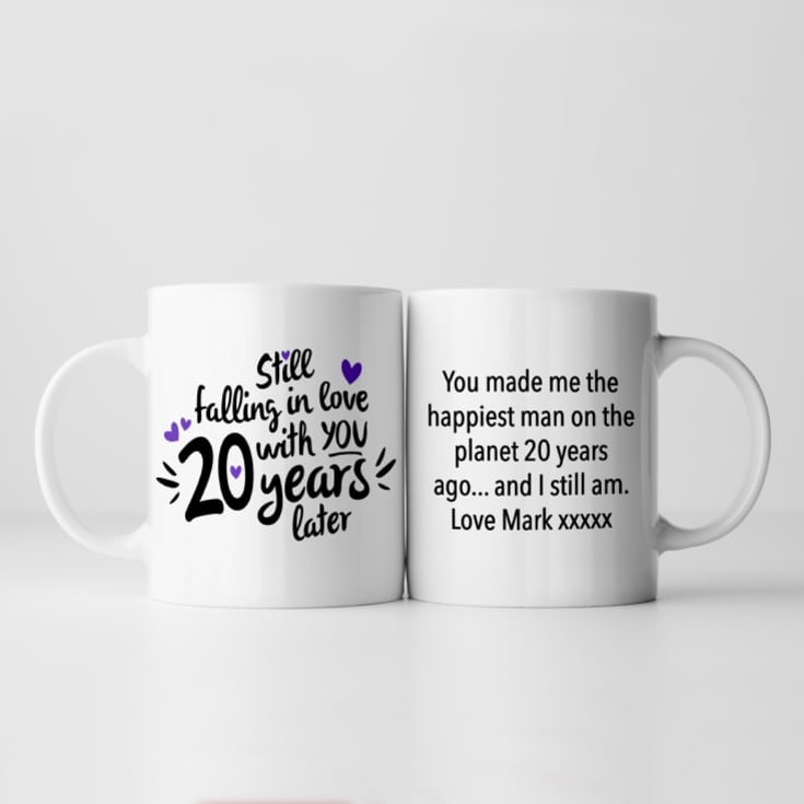 Personalised Still Falling in Love 20 Years Later 20th Anniversary Mug product image