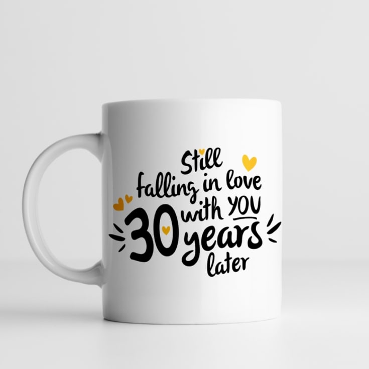 Personalised Still Falling in Love 30 Years Later 30th Anniversary Mug product image