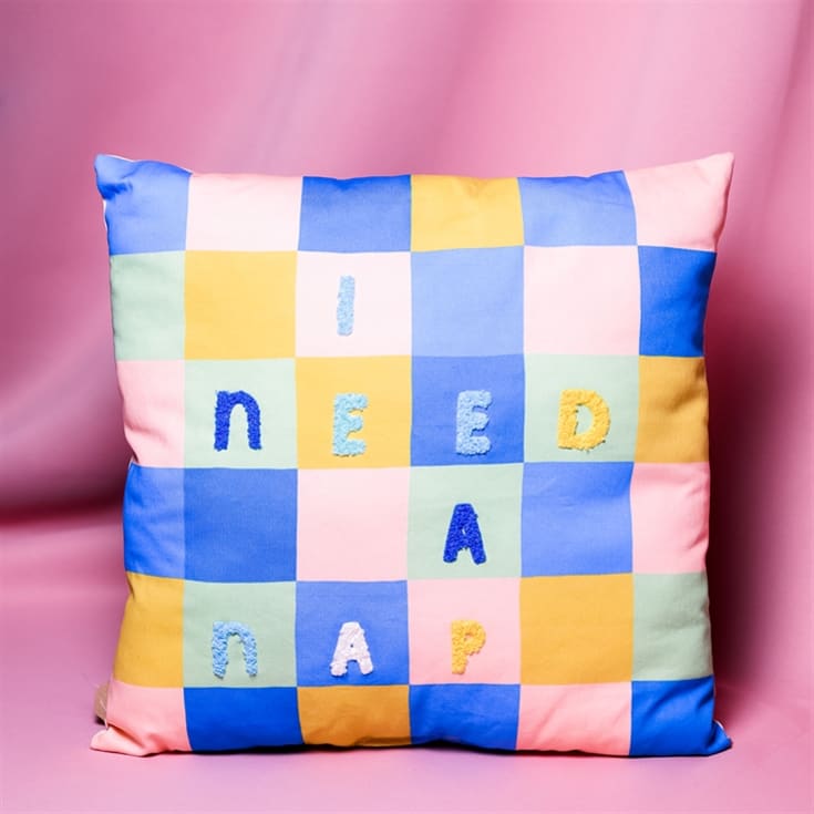Raspberry Blossom Cushion - "I Need A Nap" product image