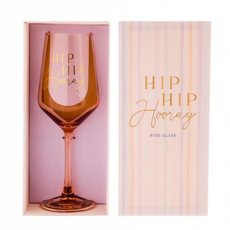 "Hip Hip Hooray" Wine Glass product image