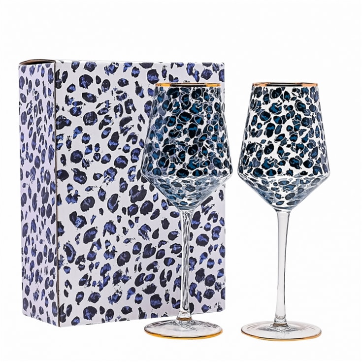 Set of 2 Leopard Print Wine Glasses product image