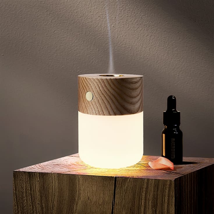 The Gift Experience Light Smart Diffuser Lamp Walnut