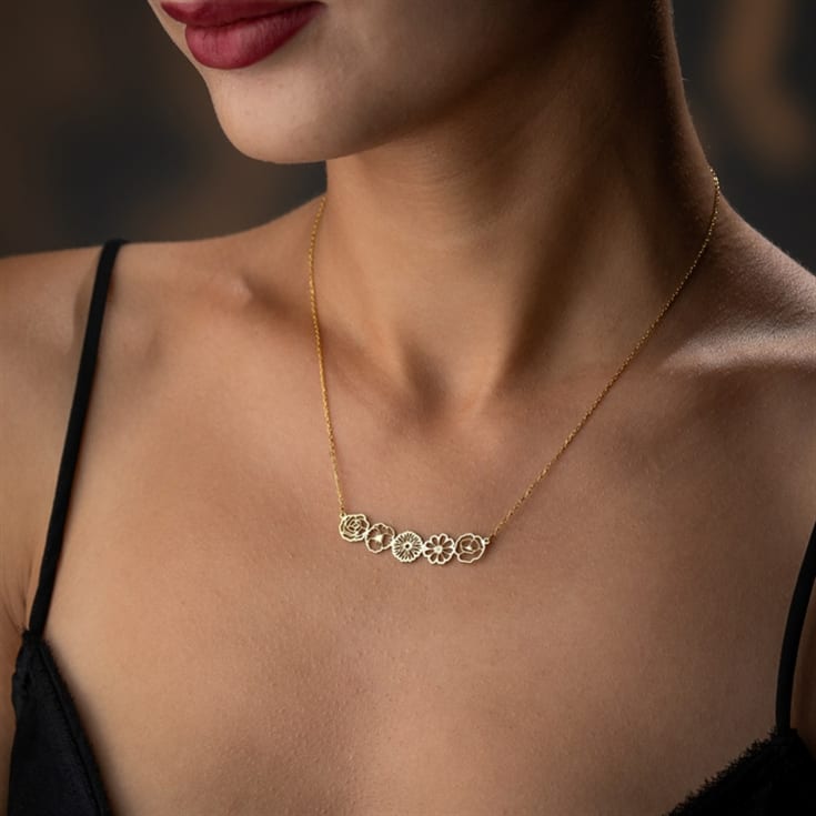Personalised Birth Flower Family Link Necklace product image