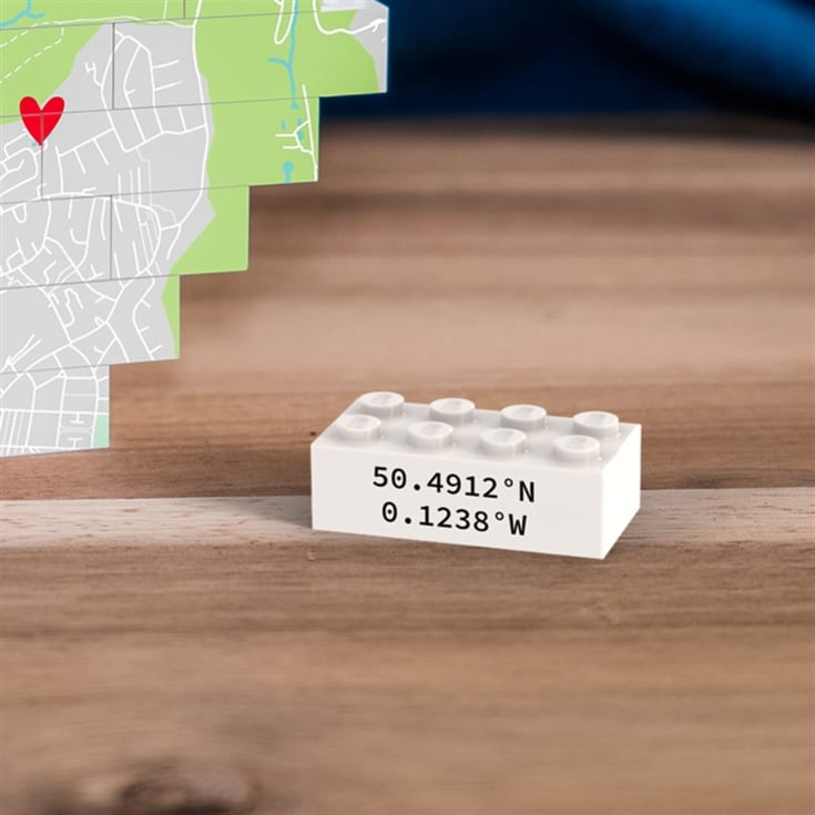 Personalised "Where We Met" Heart-Shaped LEGO® Brick Map Keepsakes product image