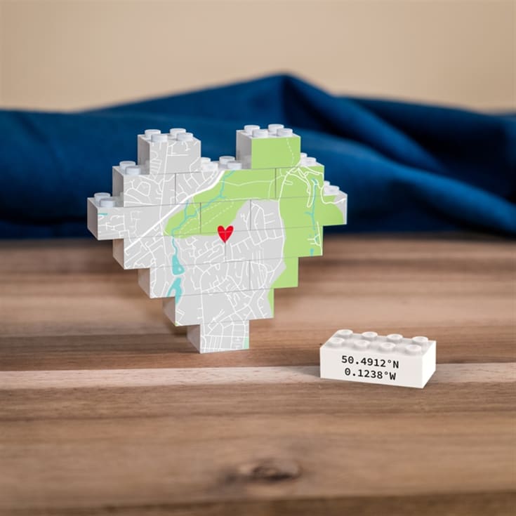Personalised Our Home Heart-Shaped LEGO® Brick Map Keepsakes product image