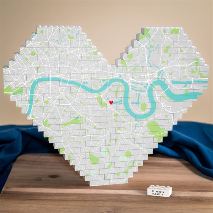 Personalised Our Home Heart-Shaped LEGO® Brick Map Keepsakes product image
